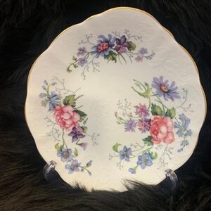 Crown Staffordshire‎ England Fine Bone China Floral Dinner Plate 7” Gold